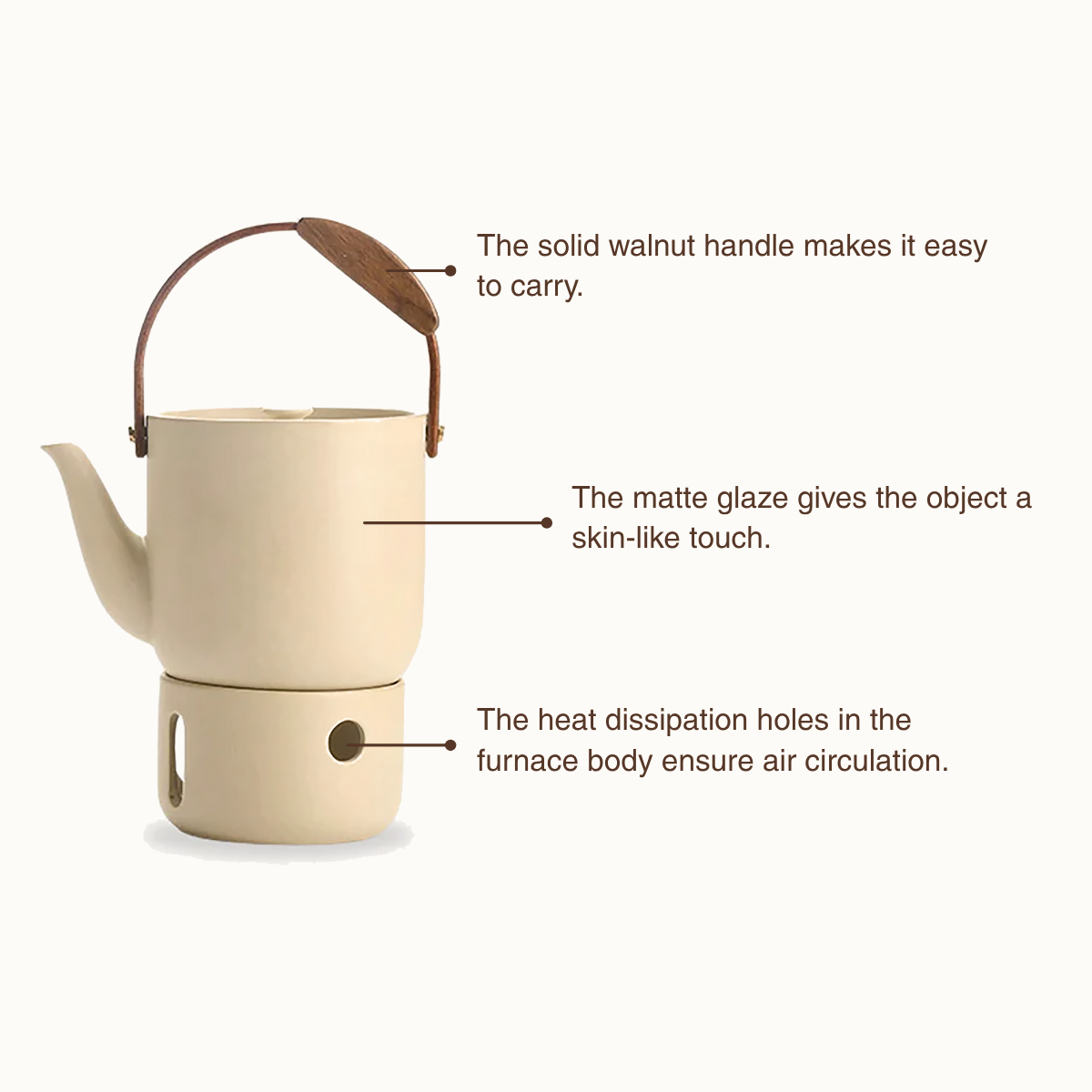 Ceramic Teapot with Candle Warmer Base