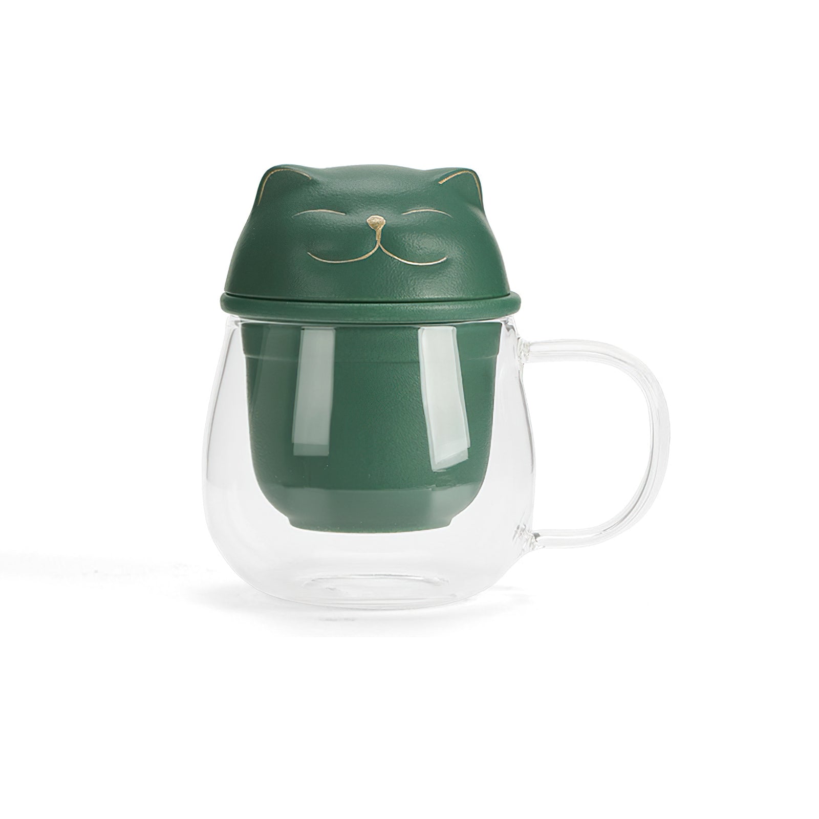 Glass Tea Mug with Cat Infuser