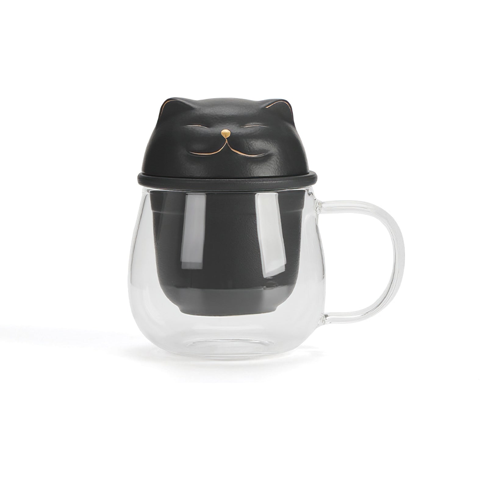 Glass Tea Mug with Cat Infuser