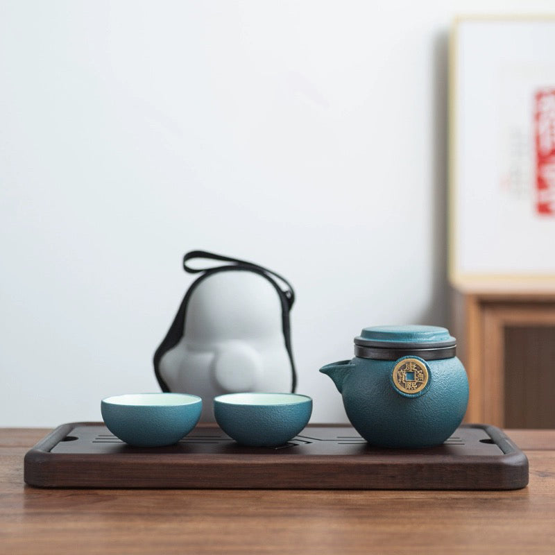Coin Tea Set with Travel Case