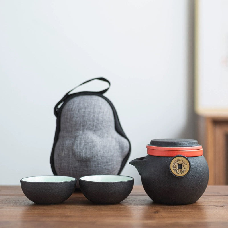 Coin Tea Set with Travel Case