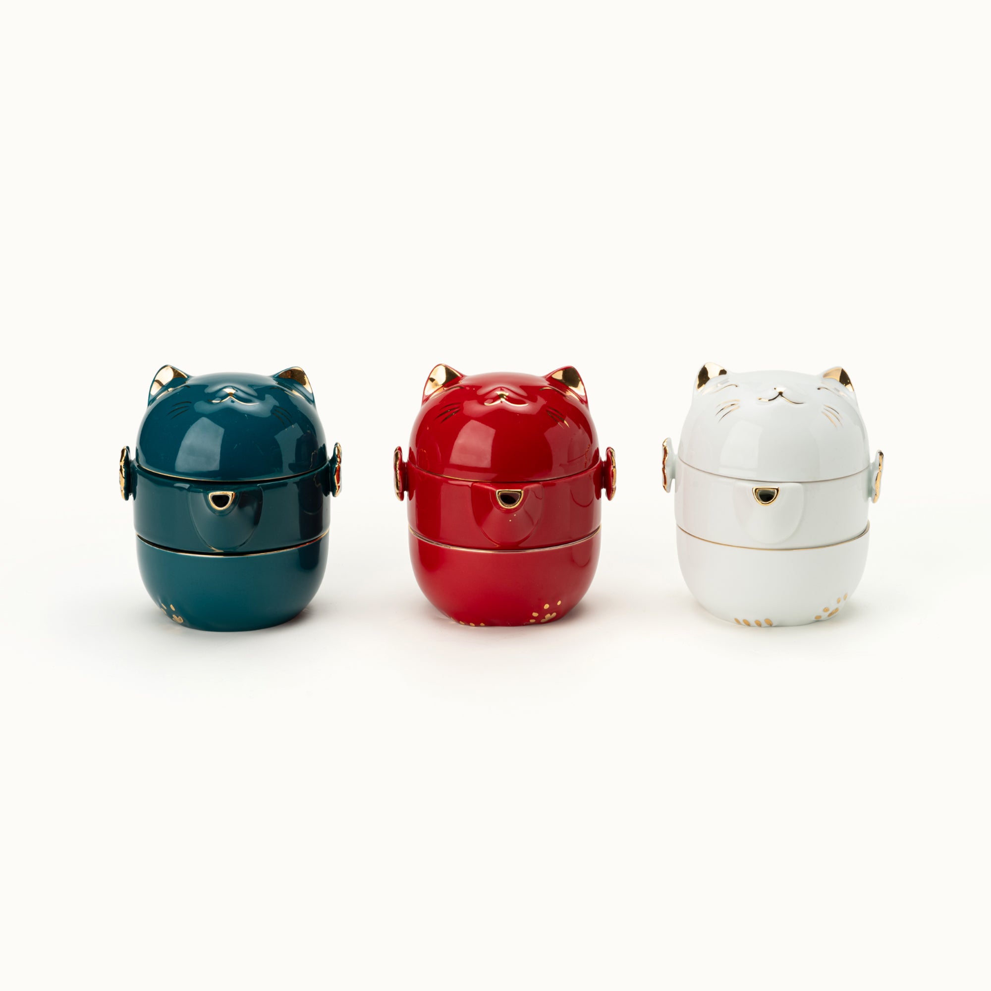 Fortune Cat Portable Tea Set with Travel Case
