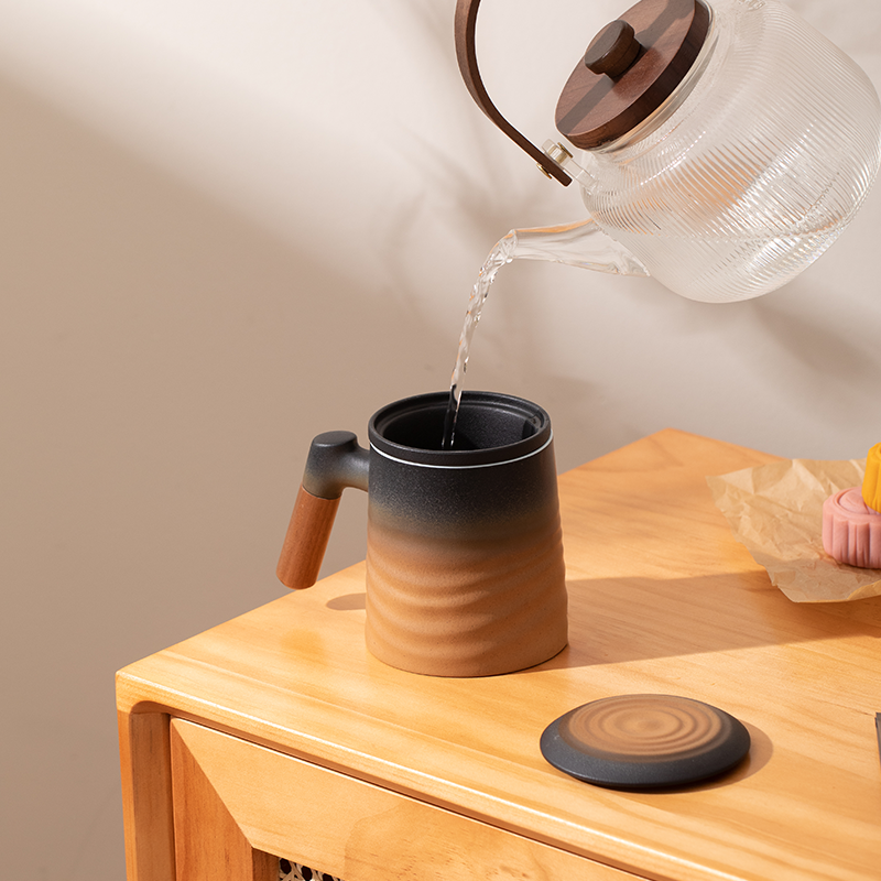 Ocean Wave Design Ceramic Cup