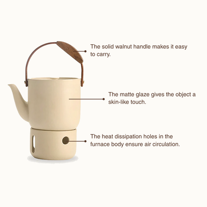 Ceramic Teapot with Candle Warmer Base