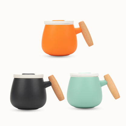 Egg-shaped Ceramic Mug with Infuser