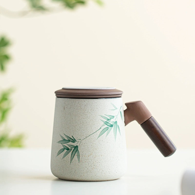 Hand Painted Flower Tea Mug – Purple Clay