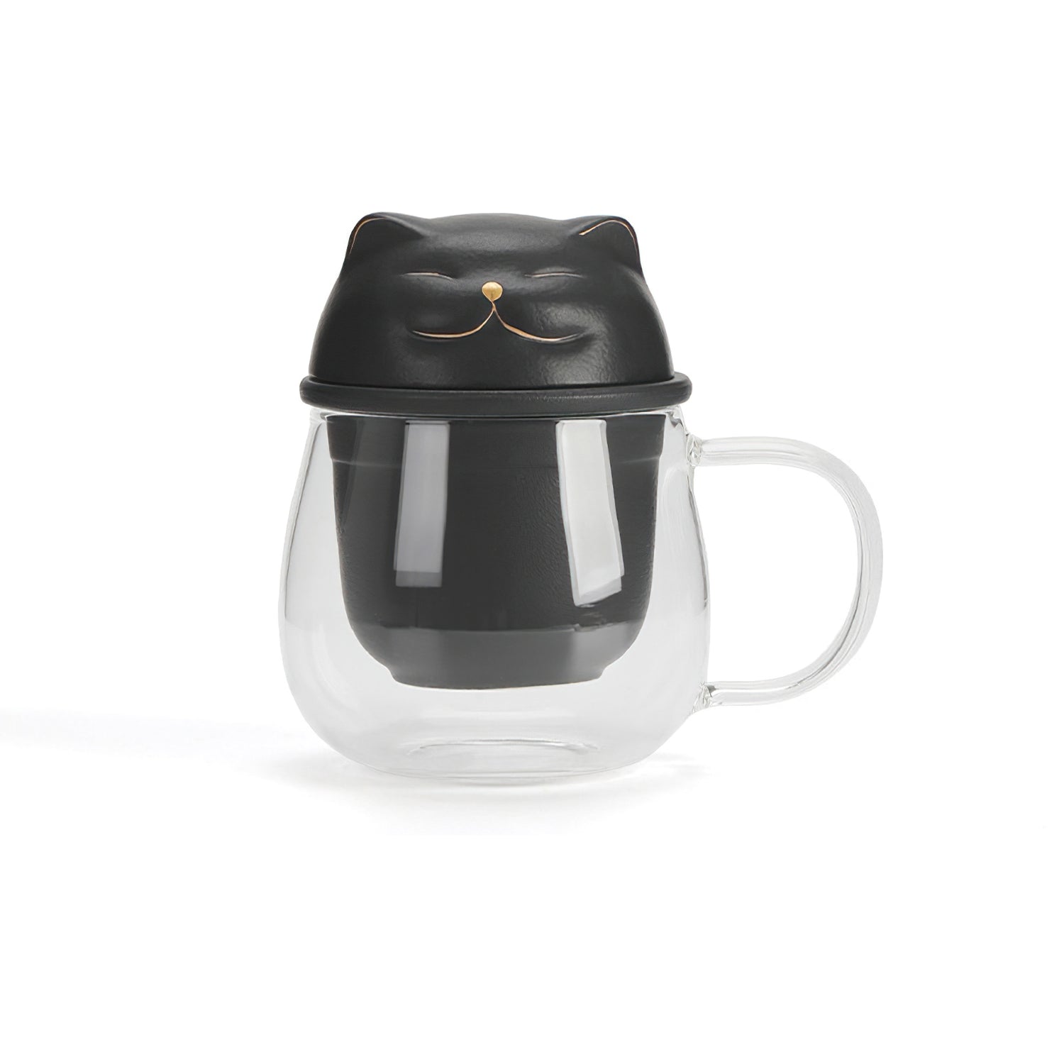 Glass Tea Mug with Cat Infuser