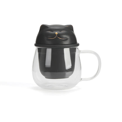 Glass Tea Mug with Cat Infuser