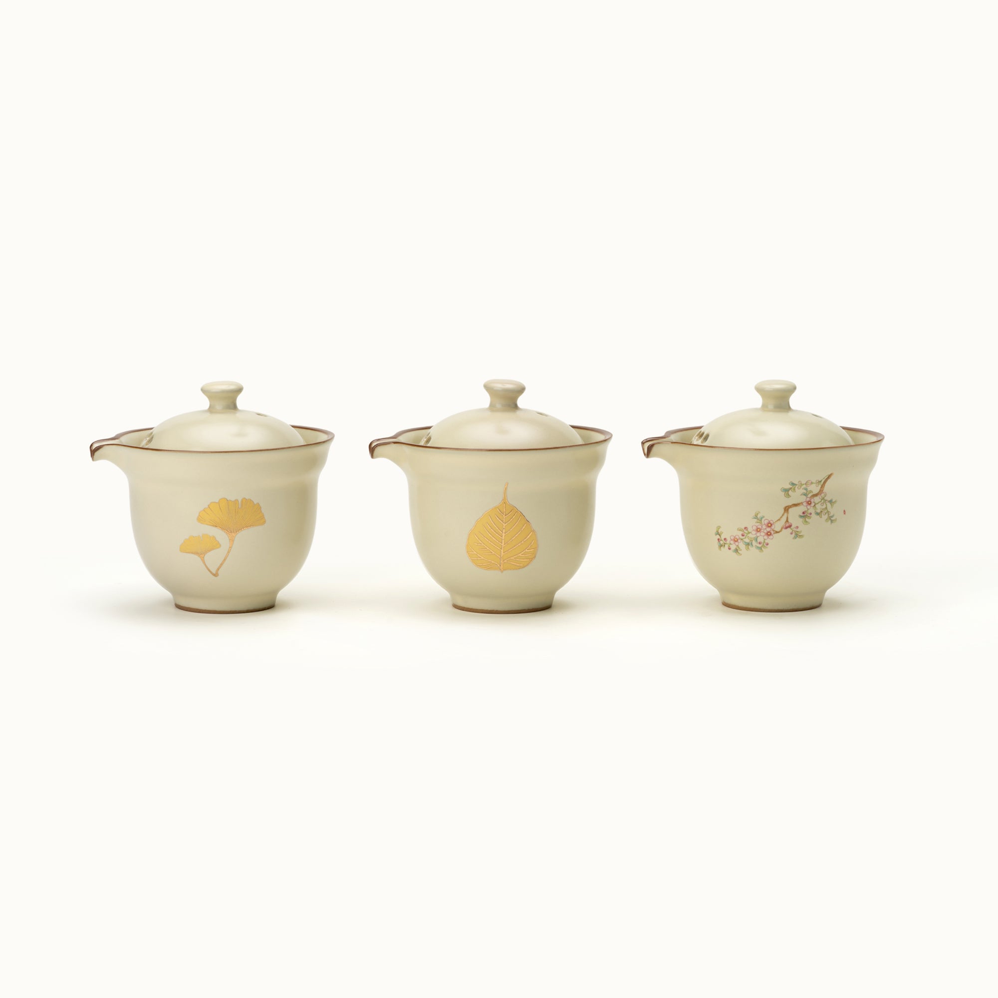 Portable Ceramic Gongfu Travel Tea Set | 1 Pot, 3 Cups &amp; Travel Case