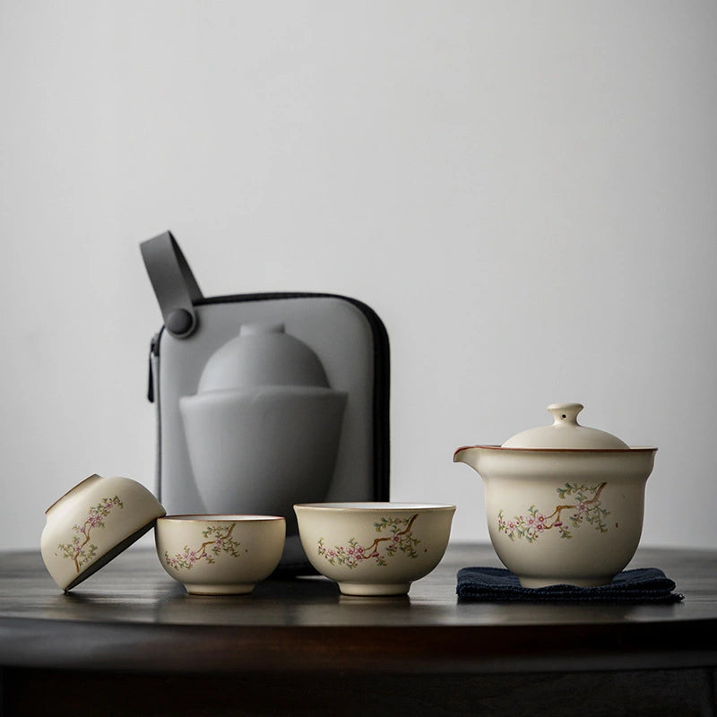 Gingko, Blossom, and Bodhi Tea Set with Travel Case