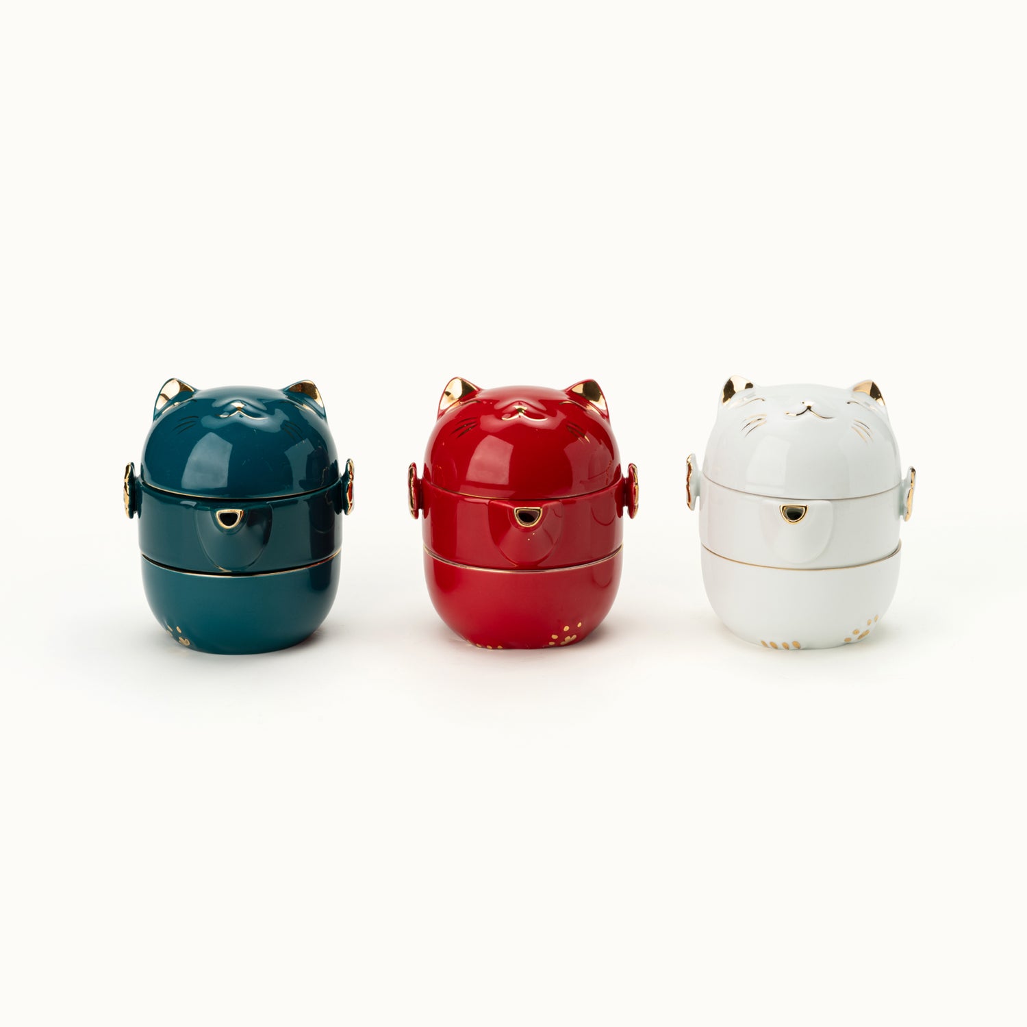 Fortune Cat Portable Tea Set with Travel Case