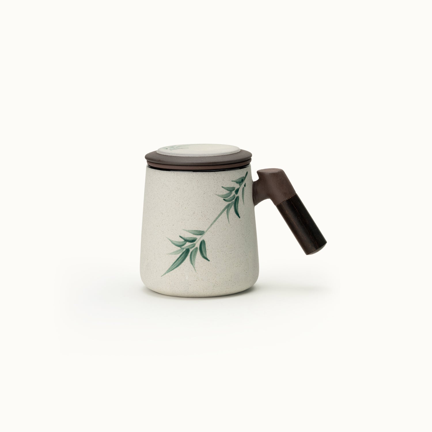 Hand Painted Purple Clay Tea Mug with Infuser