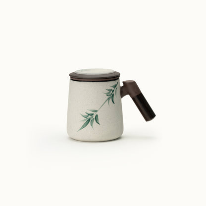 Hand Painted Purple Clay Tea Mug with Infuser