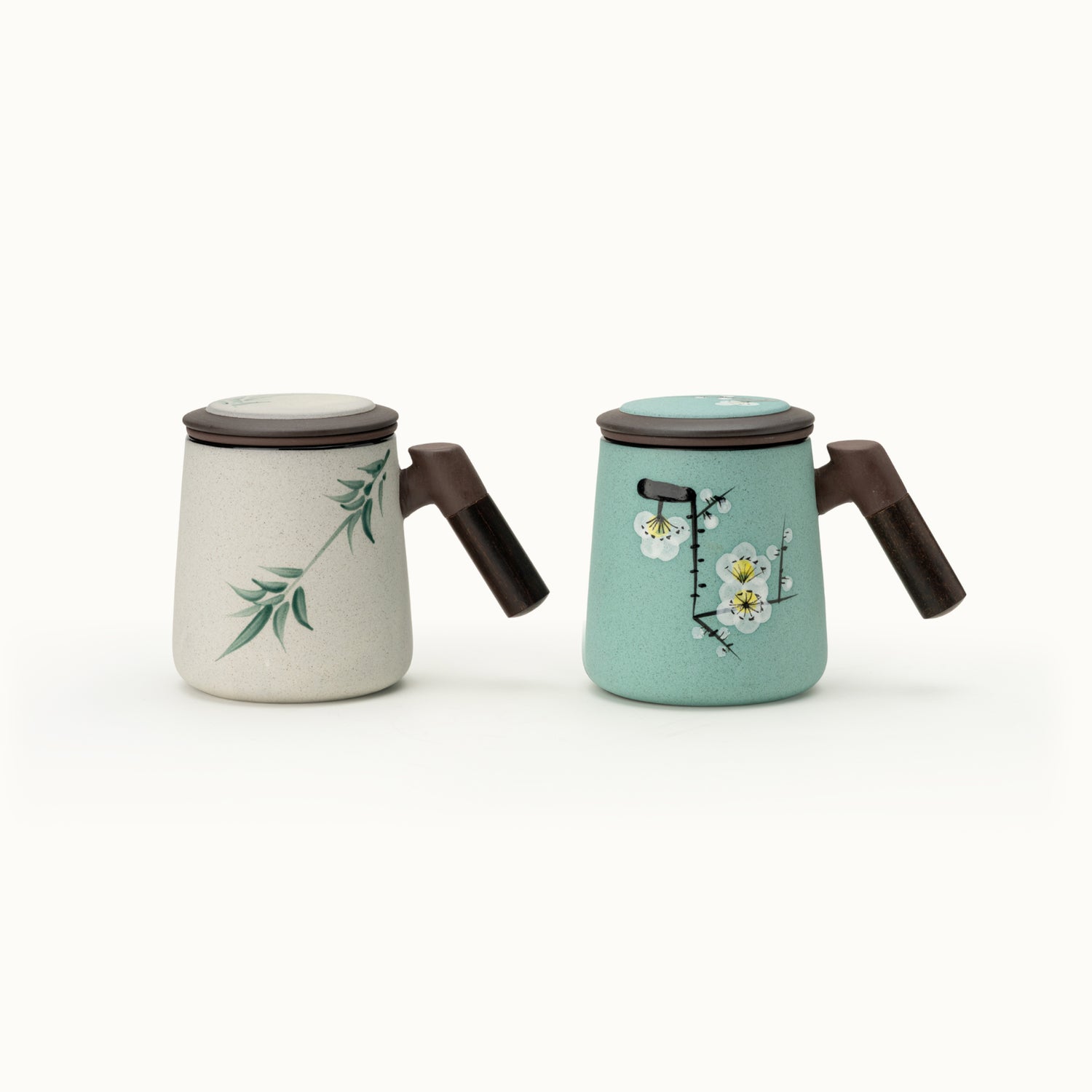 Hand Painted Purple Clay Tea Mug with Infuser