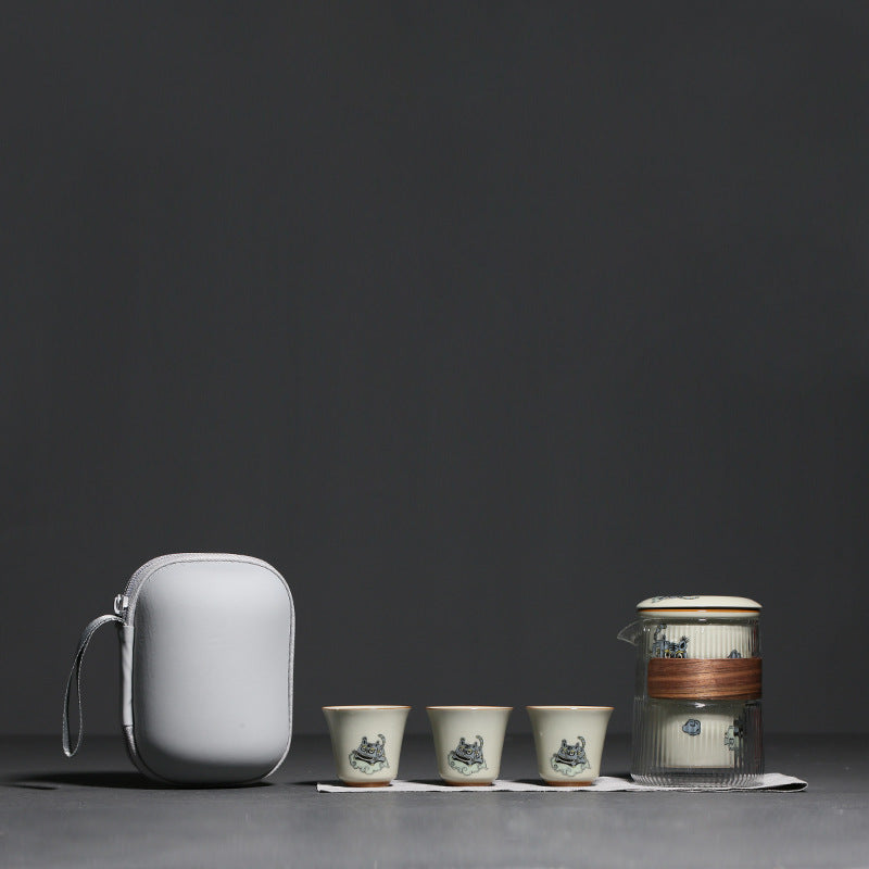 The Roaring Brew Ceramic Cup with Tiger Infuser and Travel Case